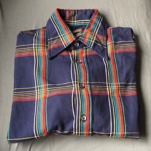 Beautiful Plaid 70s Disco Shirt!